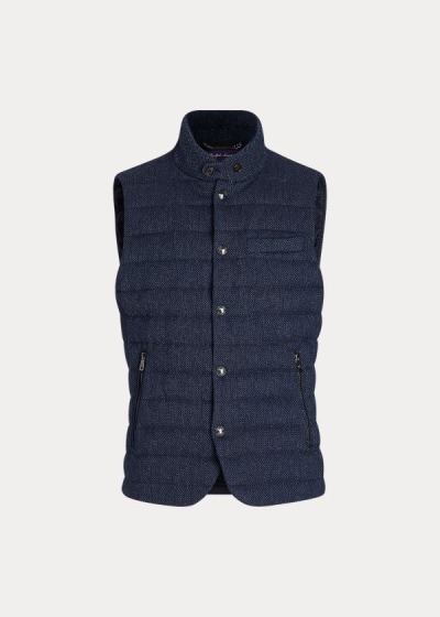 Chaleco Ralph Lauren Hombre Azules - Tweed Down - WZVJH8037